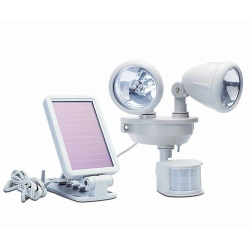 Solar-Powered Dual Head LED Security Spotlight