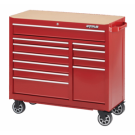 WaterLoo Series 41" W x 18" D 11-Drawer Cabinet with Liner and Upgraded Casters, RED